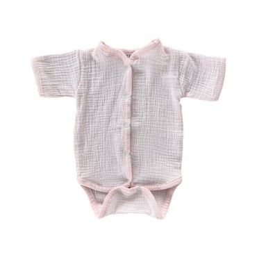 Боди на кнопках с коротким рукавом 62-68 см цвет: розовый М-172