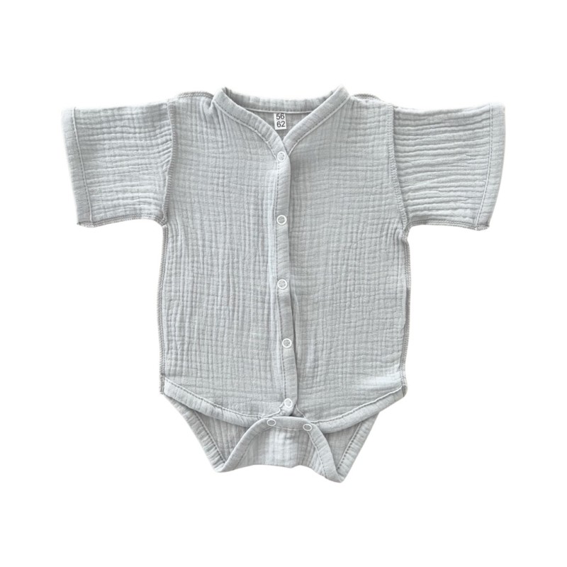 Боди на кнопках с коротким рукавом 56-62 см цвет: серый Т-172 / М-172