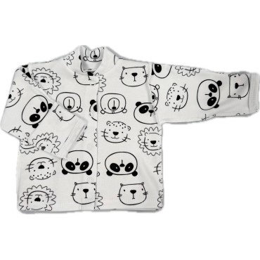 Кофточка для малыша 50 см Newborn принт: пандочки и львята Т-026