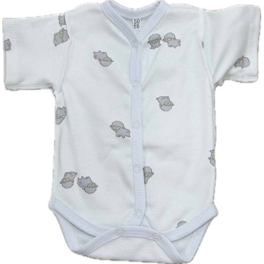Боди с коротким рукавом на кнопках Newborn 50 см принт: барашки Т-133