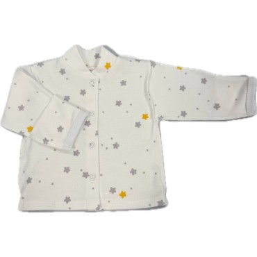 Кофточка для малыша 50 см Newborn принт: серо-желтые звездочки Т-026