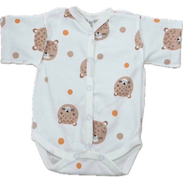 Боди с коротким рукавом на кнопках Newborn 50 см принт: леопарды Т-133 Боди с коротким рукавом на кнопках Newborn 50 см принт: леопарды Т-133