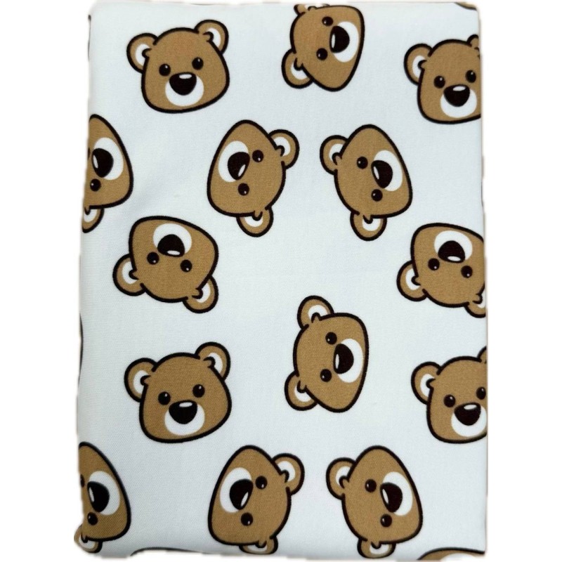 Непромокаемая многоразовая пеленка из трикотажа 60*90 см цвет: мишки Teddy шоколадные р-020