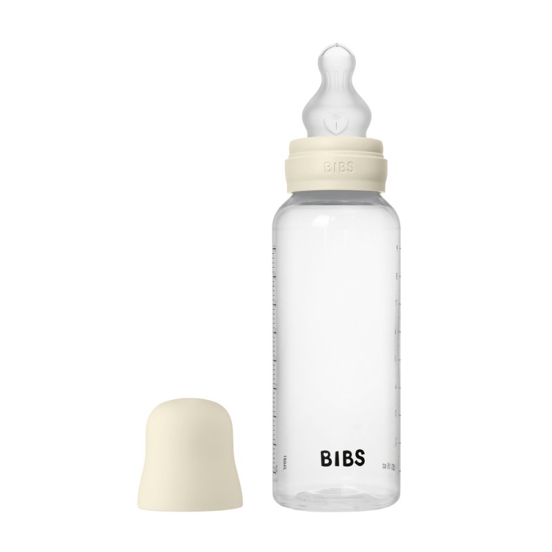 Пластиковая бутылочка Bibs 270 мл силиконовой соской цвет: ivory Пластиковая бутылочка Bibs 270 мл силиконовой соской цвет: ivory