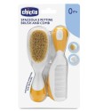 Расческа и щетка для волос с натуральной щетиной Chicco 0м+ цвет: orange