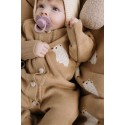Вязаный хлопковый комбинезон 80-86 см цвет: мишка карамель 7055-34910