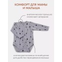 Боди с длинным рукавом Rant Hugs and Kisses brown grey 62 см 2 шт 6772-62