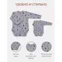 Боди с длинным рукавом Rant Hugs and Kisses grey green 62 см 2 шт 6772-62