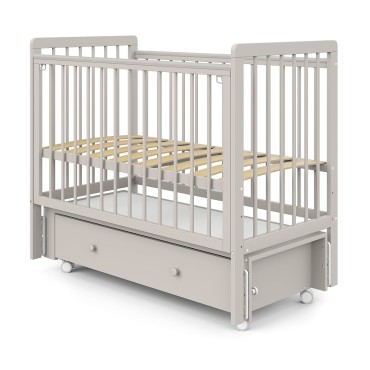 Кровать детская Pituso Tiny с ящиком + маятник + быстросъемная автостенка цвет: кашемир
