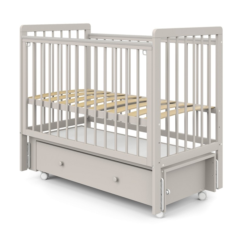 Кровать детская Pituso Tiny с ящиком + маятник + быстросъемная автостенка цвет: кашемир