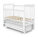 Кровать детская Pituso Tiny с ящиком + маятник + быстросъемная автостенка цвет: белая аляска