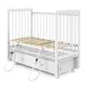 Кровать детская Pituso Tiny с ящиком + маятник + быстросъемная автостенка цвет: белая аляска