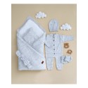 Детский комплект на выписку из роддома 5 предметов цвет: серый 0389