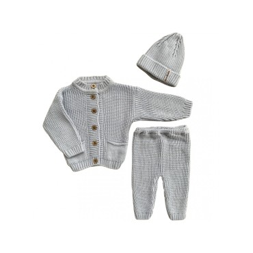 Комплект для малыша «Вязанка» р. 56-62 цвет: серый B 055