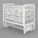 Детская деревянная кроватка Sweet Baby Vita с маятником + быстросъемная стенка  цвет: белая