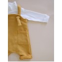 Комбинезон-песочник из футера на лямках 62 см цвет: горчица Т-193/Ж
