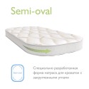Матрас для прямоугольной кроватки с закругленными кроями Aloe vera Semi-oval АВ-20/2