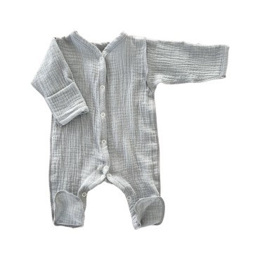 Муслиновый слип на кнопках 50-56 см Newborn  цвет: серый М-141