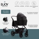 Коляска детская 2 в 1 Bjoy Mia кожа цвет: капучино на шоколадной раме 11