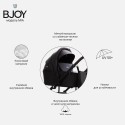 Коляска детская 2 в 1 Bjoy Mia кожа цвет: капучино на шоколадной раме 11
