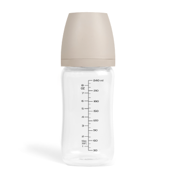 Стеклянная бутылочка Paomma 240 мл цвет: almond milk GB218