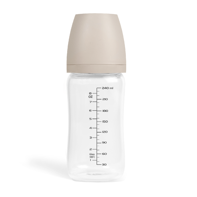 Стеклянная бутылочка Paomma 240 мл цвет: almond milk GB218