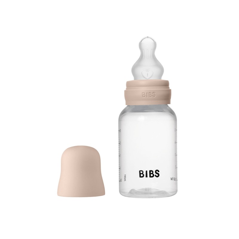 Пластиковая бутылочка для кормления с силиконовой соской BIBS 150 мл цвет: blush Пластиковая бутылочка для кормления с силиконовой соской BIBS 150 мл цвет: blush