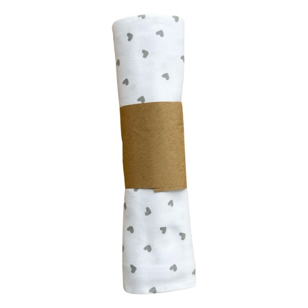 Детская трикотажная пеленка кулирка 90 х 100 см цвет: серые сердечки ТЕ 0109