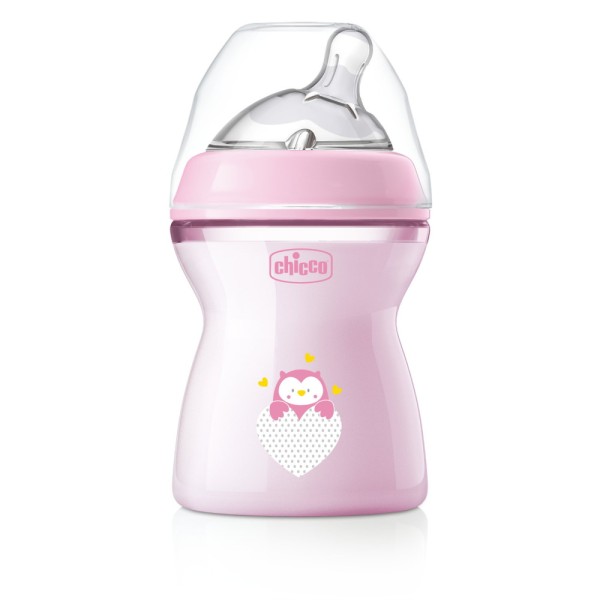 Бутылочка для кормления 250 мл 2м+ с соской Chicco Natural Feeling цвет: Girl