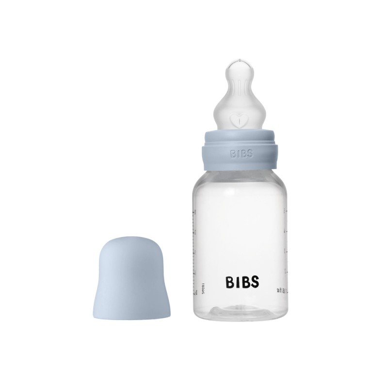 Пластиковая бутылочка с силиконовой соской BIBS 150 мл цвет: baby blue Пластиковая бутылочка с силиконовой соской BIBS 150 мл цвет: baby blue