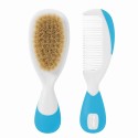 Расческа и щетка для волос с натуральной щетиной Chicco 0м+ цвет: Light blue/голубой