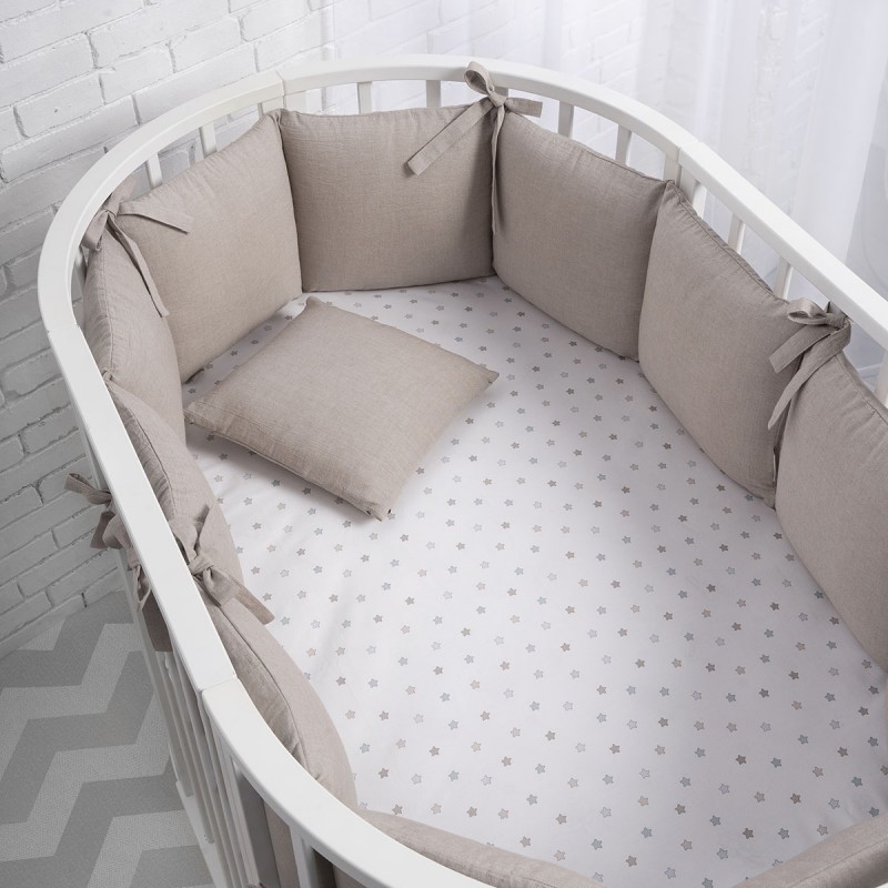 Защита-бампер для детской кроватки " Soft Cotton" песочный СК1/4-05.12 Защита-бампер для детской кроватки " Soft Cotton" песочный СК1/4-05.12