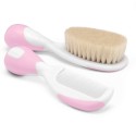 Расческа и щетка для волос с натуральной щетиной Chicco 0м+ цвет: Pink/розовый