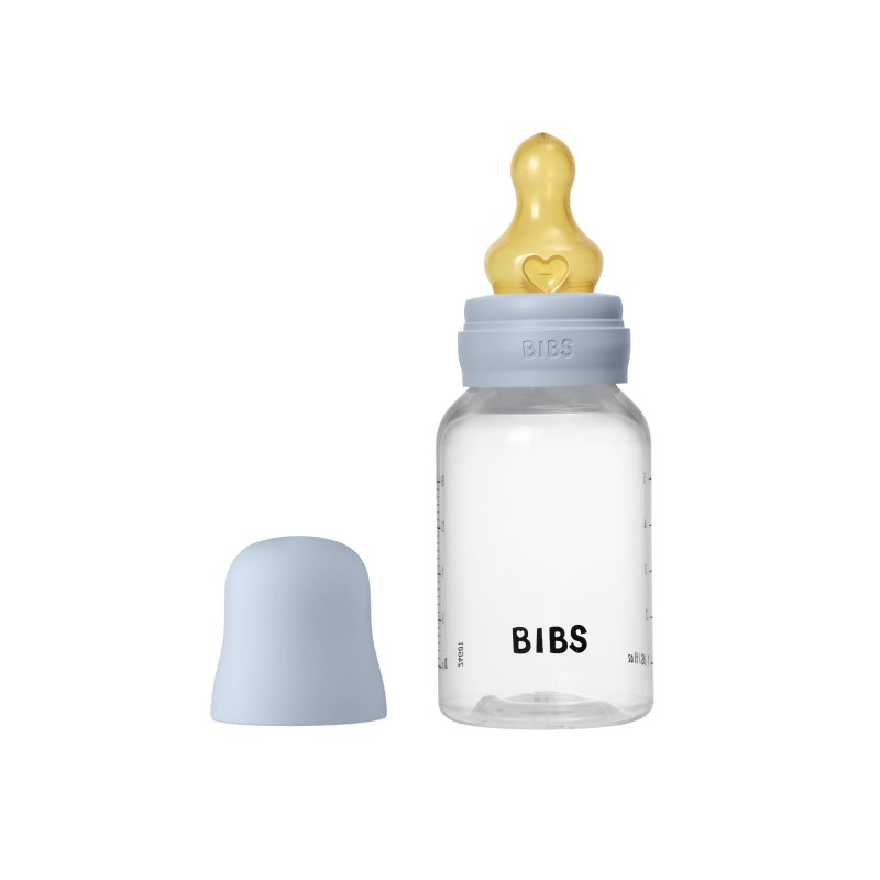 Пластиковая бутылочка Bibs 150 мл с латексной соской цвет: baby blue Пластиковая бутылочка Bibs 150 мл с латексной соской цвет: baby blue