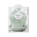 Силиконовый нагрудник с кармашком Edda цвет: птички шалфей SB04-01001