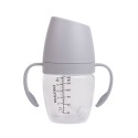 Поильник-непроливайка уточка с носиком и ручками Paomma 180 мл цвет: light grey PBH115