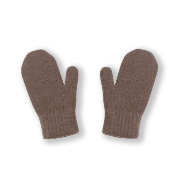 Варежки вязаные с пальчиком S (1-2 года) цвет: кофе 3550-121