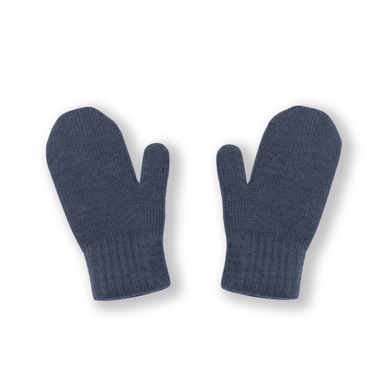 Варежки вязаные с пальчиком S (1-2 года) цвет: джинс 3550-120