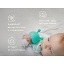 Силиконовый прорезыватель с погремушкой " Грибочек " с держателем цвет: мятный RST-001-B