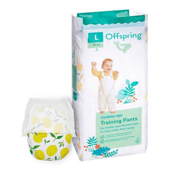 Эко-подгузники-трусики Offspring L 9-14 кг 36 шт цвет: лимоны Эко-подгузники-трусики Offspring L 9-14 кг 36 шт цвет: лимоны
