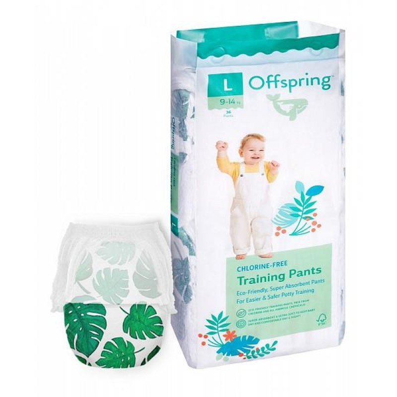 Эко-подгузники-трусики Offspring L 9-14 кг 36 шт цвет: тропики Эко-подгузники-трусики Offspring L 9-14 кг 36 шт цвет: тропики