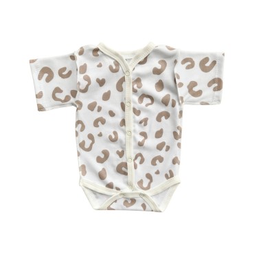 Боди с коротким рукавом на кнопках Newborn 50 см принт: пятнышки капучино Т-133