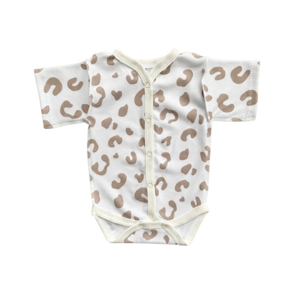 Боди с коротким рукавом на кнопках 56-62 см принт: пятнышки капучино Т-133