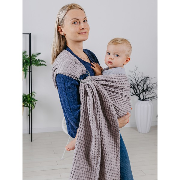 Слинг с кольцами с рождения " Облако " цвет: серый СКО01-001