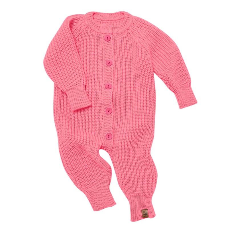Вязаный шерстяной комбинезон Woolly 56-68 см цвет: роза 990-118 Вязаный шерстяной комбинезон Woolly 56-68 см цвет: роза 990-118