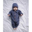 Шапочка вязаная на завязках Ромбики 40-44 см цвет: графит 7090-53