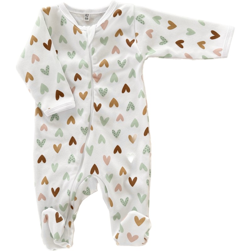 Слип нательный на молнии 62-68 см принт: сердечки Т-125 Слип нательный на молнии 62-68 см принт: сердечки Т-125