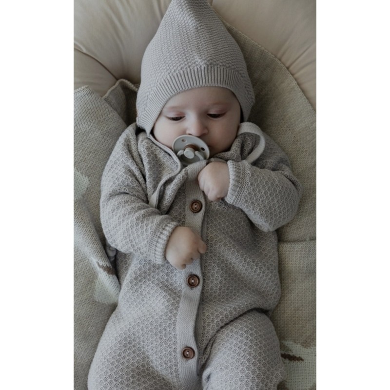 Детская шапочка вязаная "ELF" 42-44 см 3-6 месяцев цвет: светло-серый W030N-049-42/44