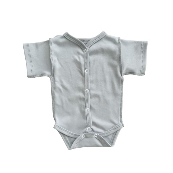 Боди с коротким рукавом на кнопках Newborn 50 см цвет: серый Т-133 Боди с коротким рукавом на кнопках Newborn 50 см цвет: серый Т-133