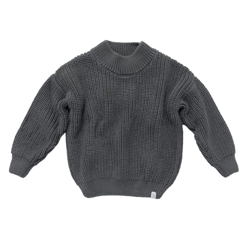 Джемпер вязаный oversize Classic 74-86 см цвет: графит 1000-53